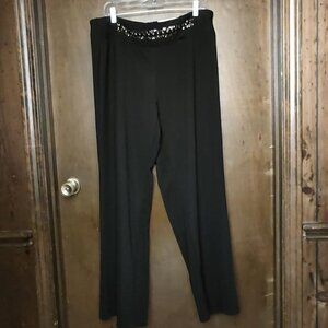 Cato woman black embellished pants nwt